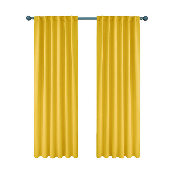 Everly Quinn 2Panel Bright Yellow Extra Long Curtains Wayfair